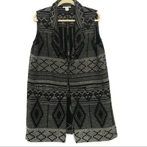 Artisan NY | Black & Gray Aztec Blanket Vest XL